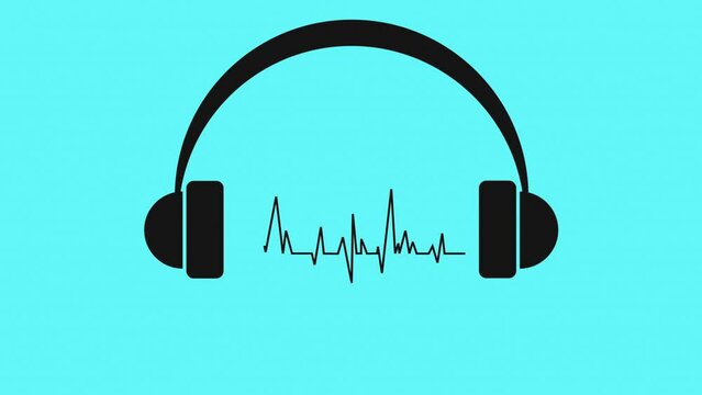 ASMR concept. Dark headphones with pulsating music for enjoyment. Enjoying whispers, sounds or music. Sleep and relaxation therapy.