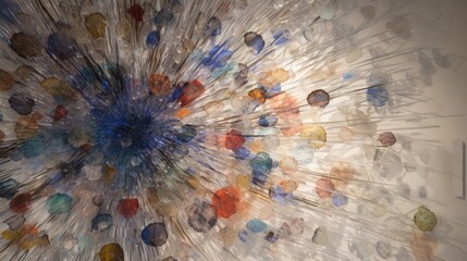 Generative AI Detail of glass explosion. abstraction background