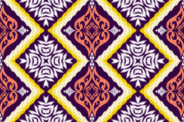 Ikat Figure aztec embroidery style. Geometric ethnic oriental traditional art pattern.Design for ethnic background,wallpaper,fashion,clothing,wrapping,fabric,element,sarong,graphic,vector illustration