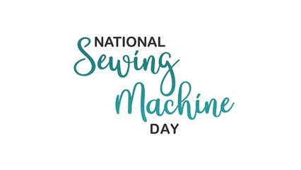 national sewing machine day animation. 4k animated greeting card. gift card. green screen and alpha channel.