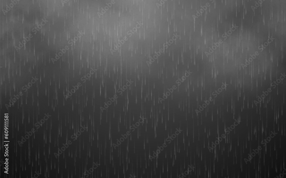 Canvas Prints rain and clouds on dark texture. realistic raindrops. summer rainfall. falling rain backdrop. water 
