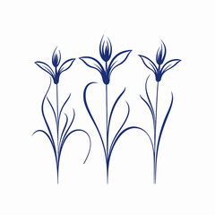 Delicate bluebell illustrations in vector format, perfect for stationery design.