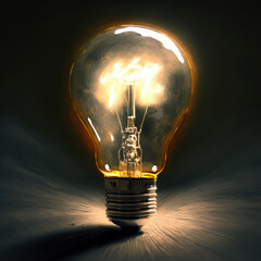ai generated Illustration illuminated light bulb