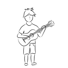 A sweet boy with his lovely guitar