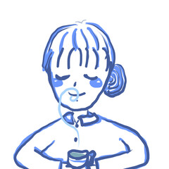 香りを楽しむ女性