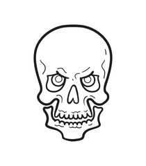 Human skull silhouette. Vector image Clip Art for Vinyl Cutting. Stencil of Halloween skull isolated on white background. 