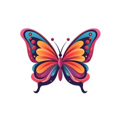 Fototapeta na wymiar Colorful butterfly illustration, AI generated