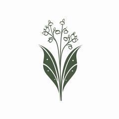 Fototapeta premium Minimalistic Lily of the valley vector artwork perfect for various designs.