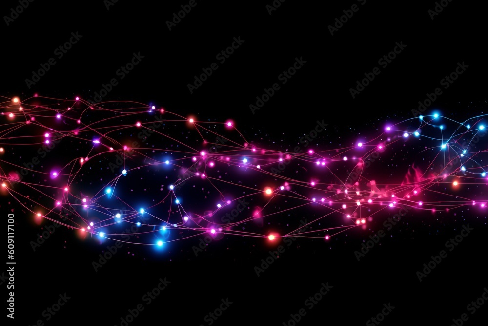 Aufkleber abstract futuristic, network connection fiber optic, transmission line, hop to hop delivery, node to