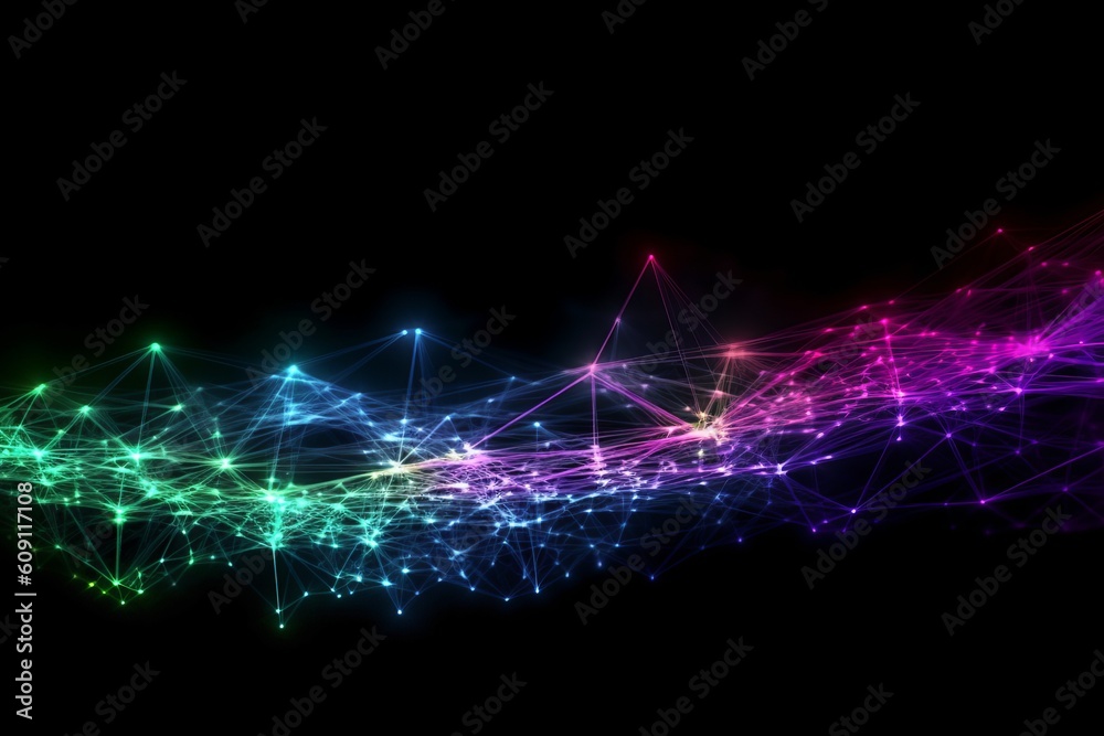 Aufkleber abstract futuristic, network connection fiber optic, transmission line, hop to hop delivery, node to