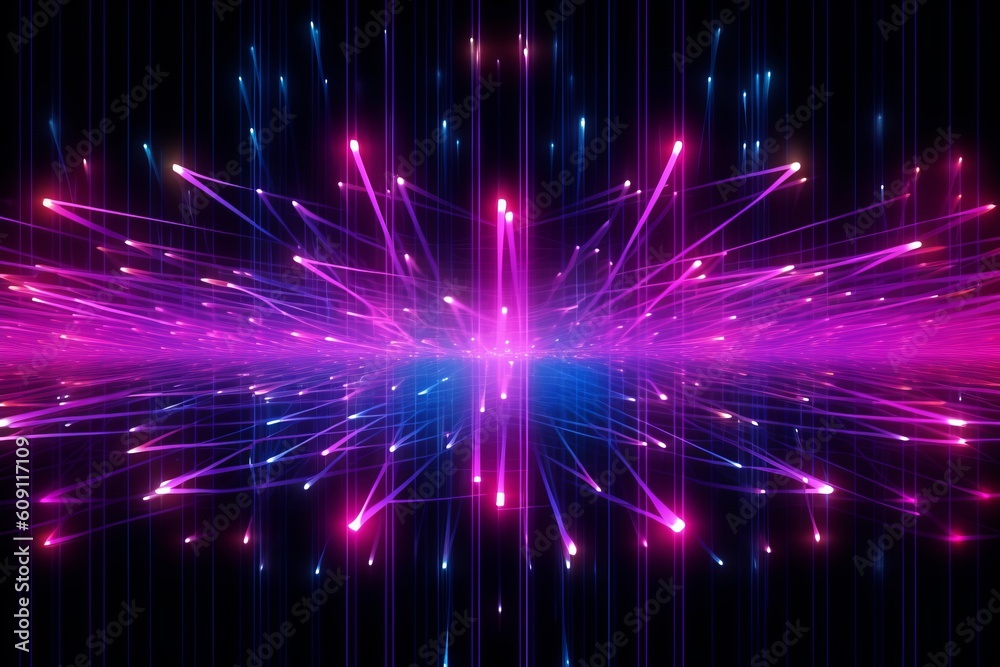 Poster abstract futuristic, network connection fiber optic, transmission line, hop to hop delivery, node to