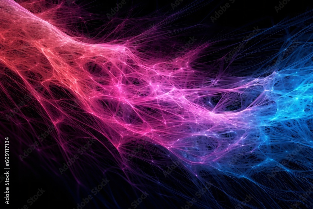 Aufkleber abstract futuristic, network connection fiber optic, transmission line, hop to hop delivery, node to
