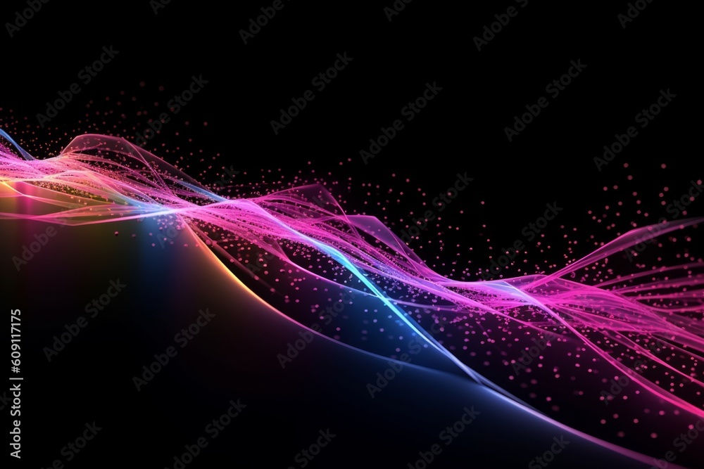 Poster abstract futuristic, network connection fiber optic, transmission line, hop to hop delivery, node to
