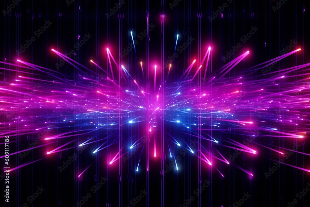 Poster abstract futuristic, network connection fiber optic, transmission line, hop to hop delivery, node to