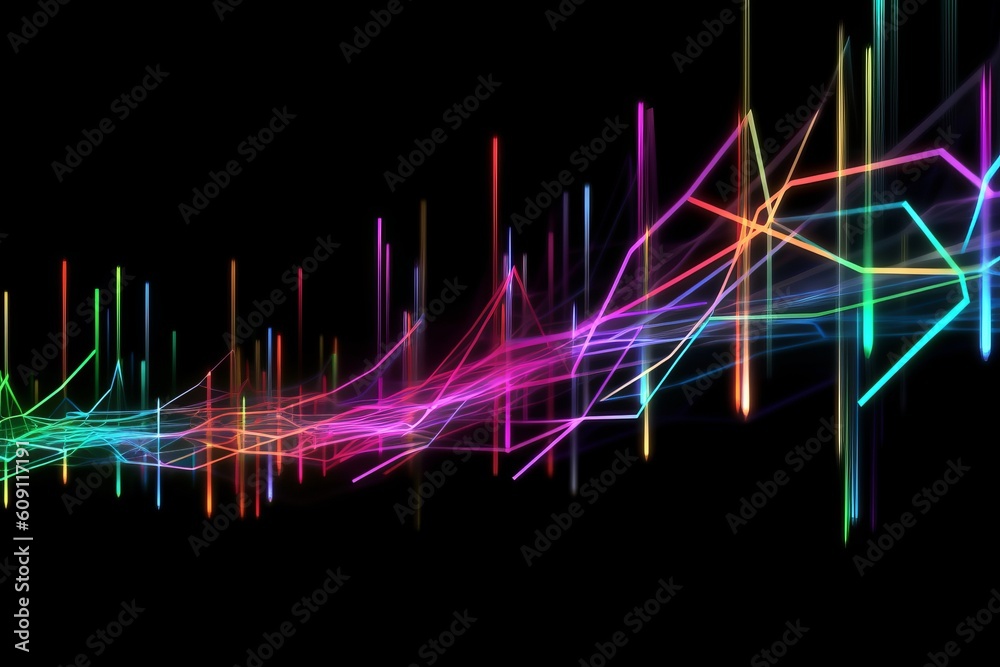 Poster Abstract futuristic, Network connection fiber optic, Transmission line, hop to hop delivery, node to node, Abstract concept of network technology. Generative AI.