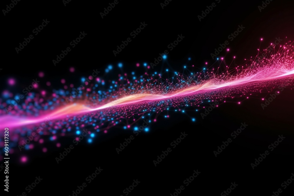Aufkleber abstract futuristic, network connection fiber optic, transmission line, hop to hop delivery, node to