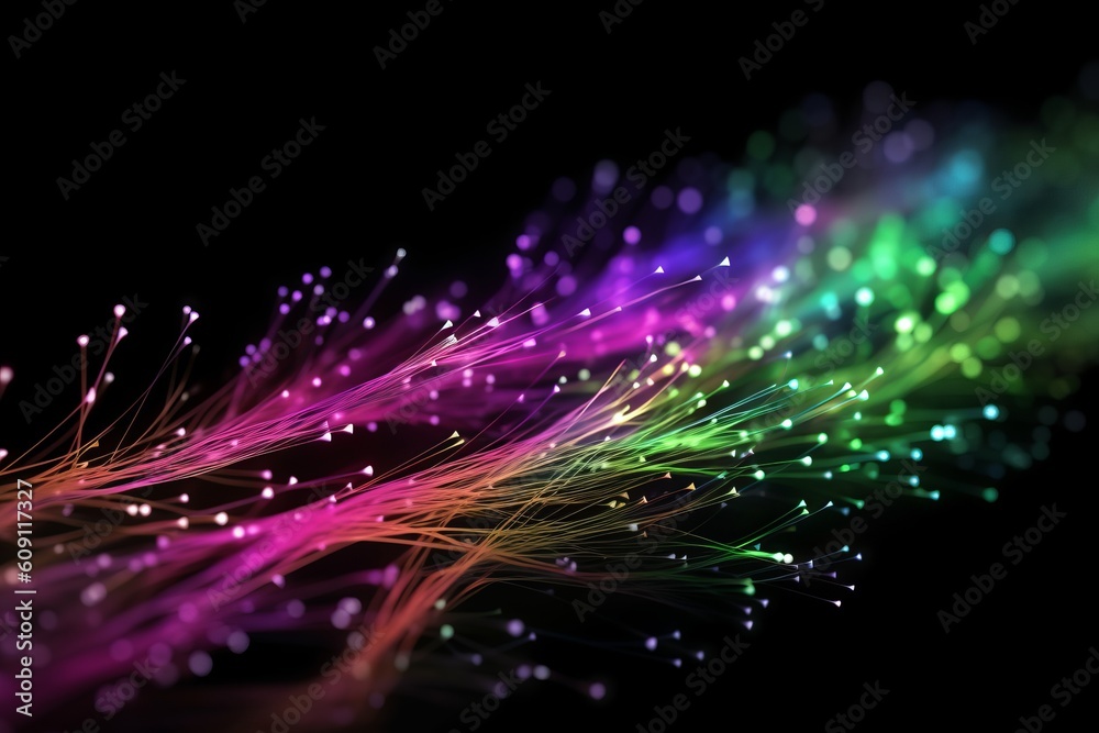 Aufkleber abstract futuristic, network connection fiber optic, transmission line, hop to hop delivery, node to