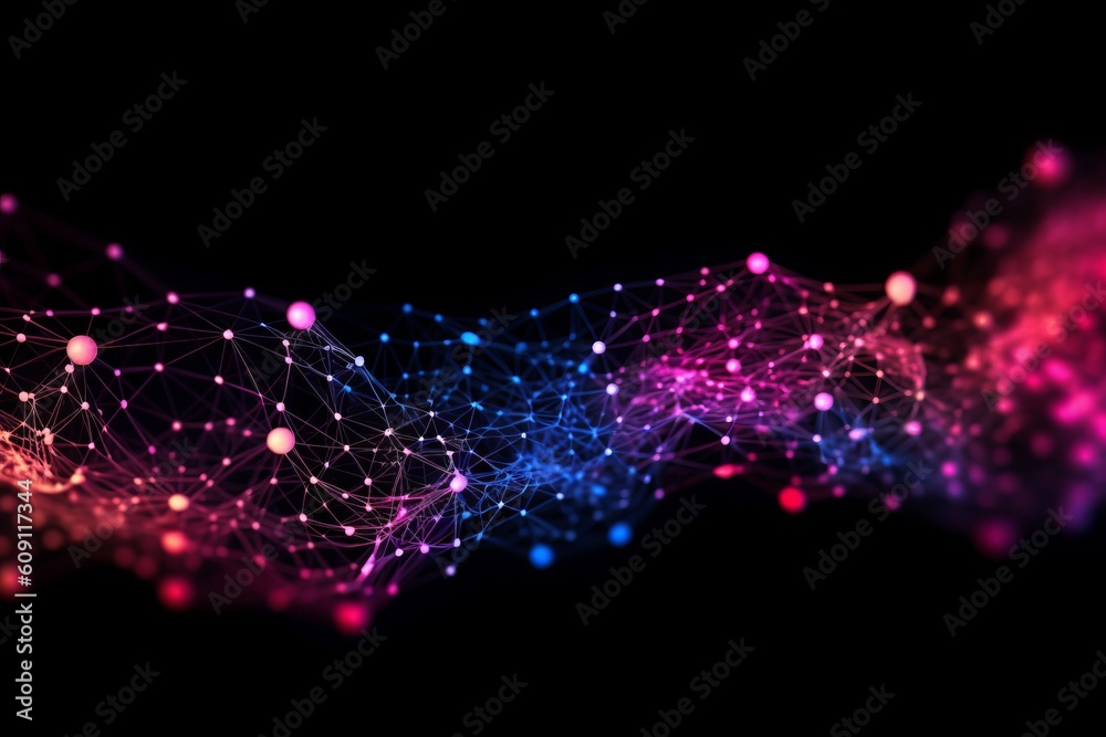 Aufkleber abstract futuristic, network connection fiber optic, transmission line, hop to hop delivery, node to