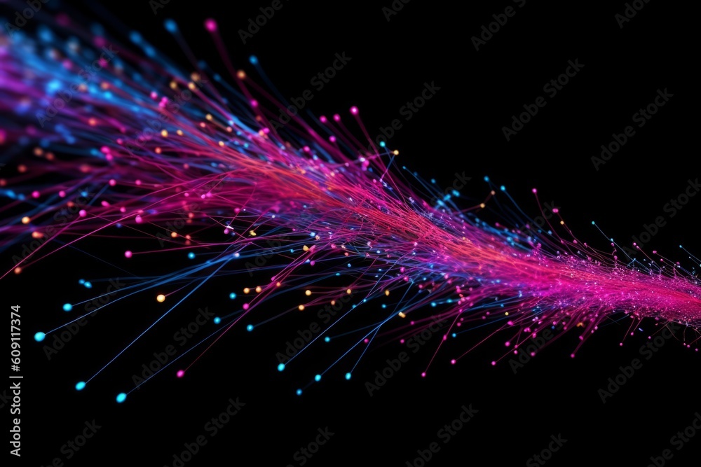 Aufkleber abstract futuristic, network connection fiber optic, transmission line, hop to hop delivery, node to