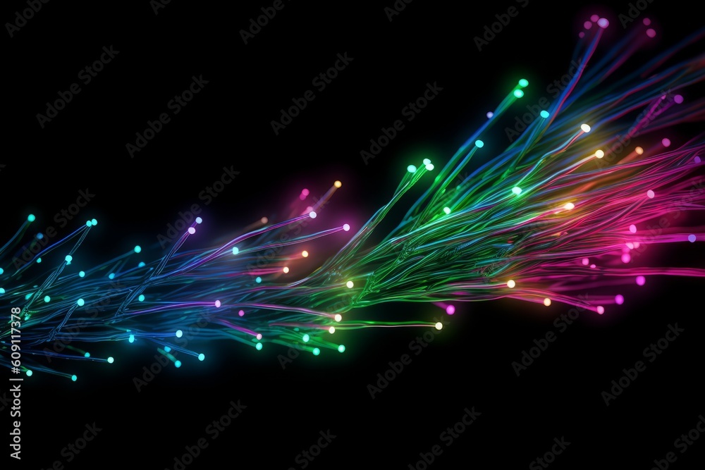 Aufkleber abstract futuristic, network connection fiber optic, transmission line, hop to hop delivery, node to