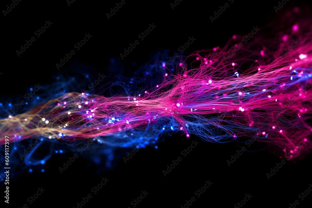 Aufkleber abstract futuristic, network connection fiber optic, transmission line, hop to hop delivery, node to