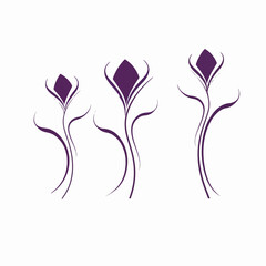 Contemporary violet illustration with clean lines.