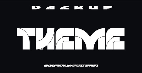 Theme Abstract Fashion Best font alphabet. Minimal modern urban fonts for logo, brand, fashion, Heading etc. Typography typeface uppercase lowercase and number. vector illustration full Premium look