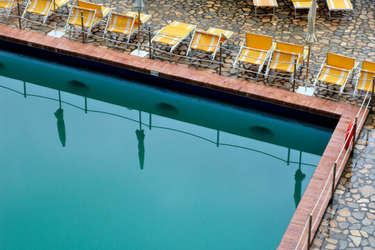 Empty Swimming Pool. Positano, Italy.
