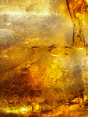 Abstract background of a drink containing ice cubes