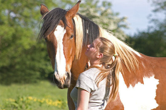 Girl with her horse