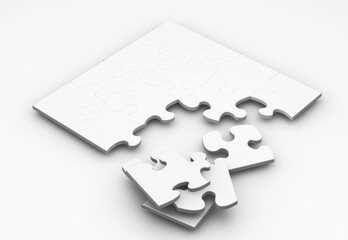 3D render of an unfinished puzzle