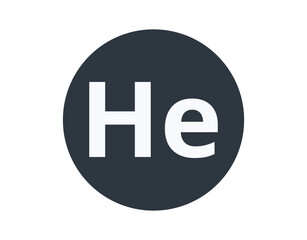 Isolated Helium Chemical Element in a Circle.
