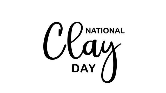 national clay week animation. 4k animated greeting card. gift card. green screen and alpha channel.