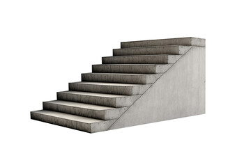 concrete stairs isolated transparency background. Generative AI	 - 609123900