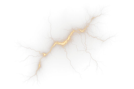 Lightning isolated transparency background.Generative AI
