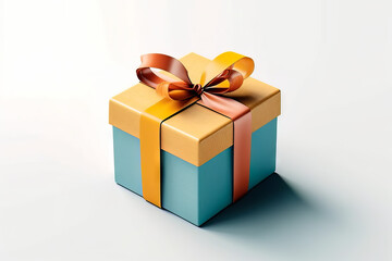 Obraz premium Gift box with the ribbon isolated on white background, Generative AI