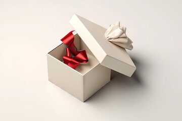 Modern gift box isolated on white background, Generative AI