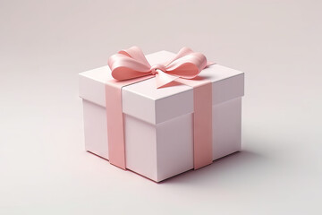Obraz premium Modern gift box with the ribbon bow, Generative AI