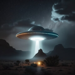 A UFO landing in the desert,  generative ai technology
