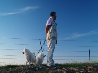 man and his dog on the Great Orme
