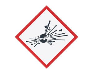 Isolated Exploding Bomb Hazard Symbol. 
