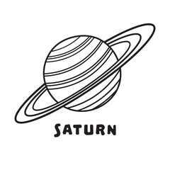Hand drawn Vector illustration color children saturn icon flat design illustration © wordspotrayal