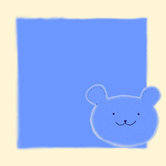 テディベアのフレーム(ルミナスイエロー、青)