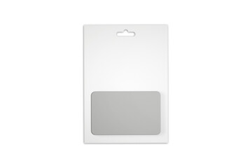 Empty blank gift card holder mock up isolated on a grey background. 3d rendering.