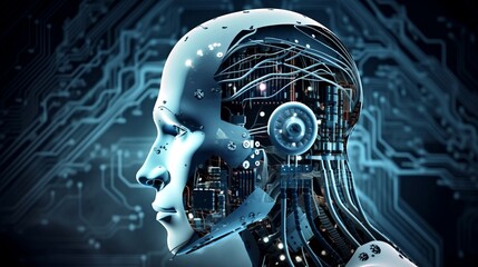 illustration of a ai brain generative ai