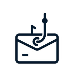 Obraz premium Concept of hacker letter. Vector icon isolated on white background.