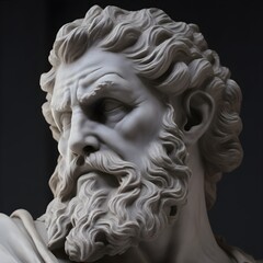 Fototapeta na wymiar Exquisite Realism: Headshot Sculptures of Greek Man