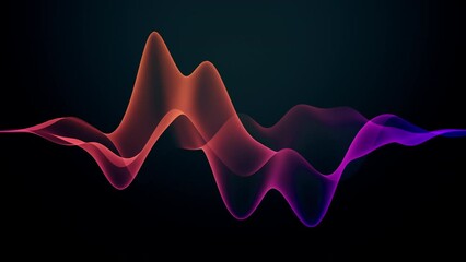 3D colourful visualisation of voice record. 4K wavy abstract animation - Powered by Adobe