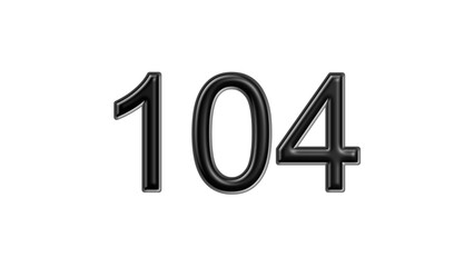 104 black lettering white background year number