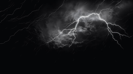 Dark stormy sky with lightning and stars. 3D Rendering.generative ai